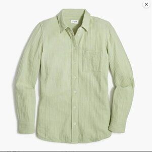 J.Crew Factory gauze button-up shirt in feathered sage XSmall